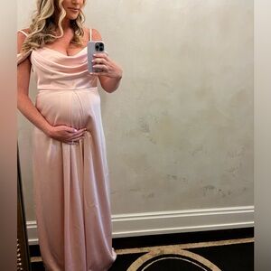 Revelry blush satin maternity dress. Size 12